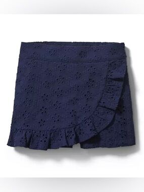 Janie and Jack Girls Navy Eyelet Skort